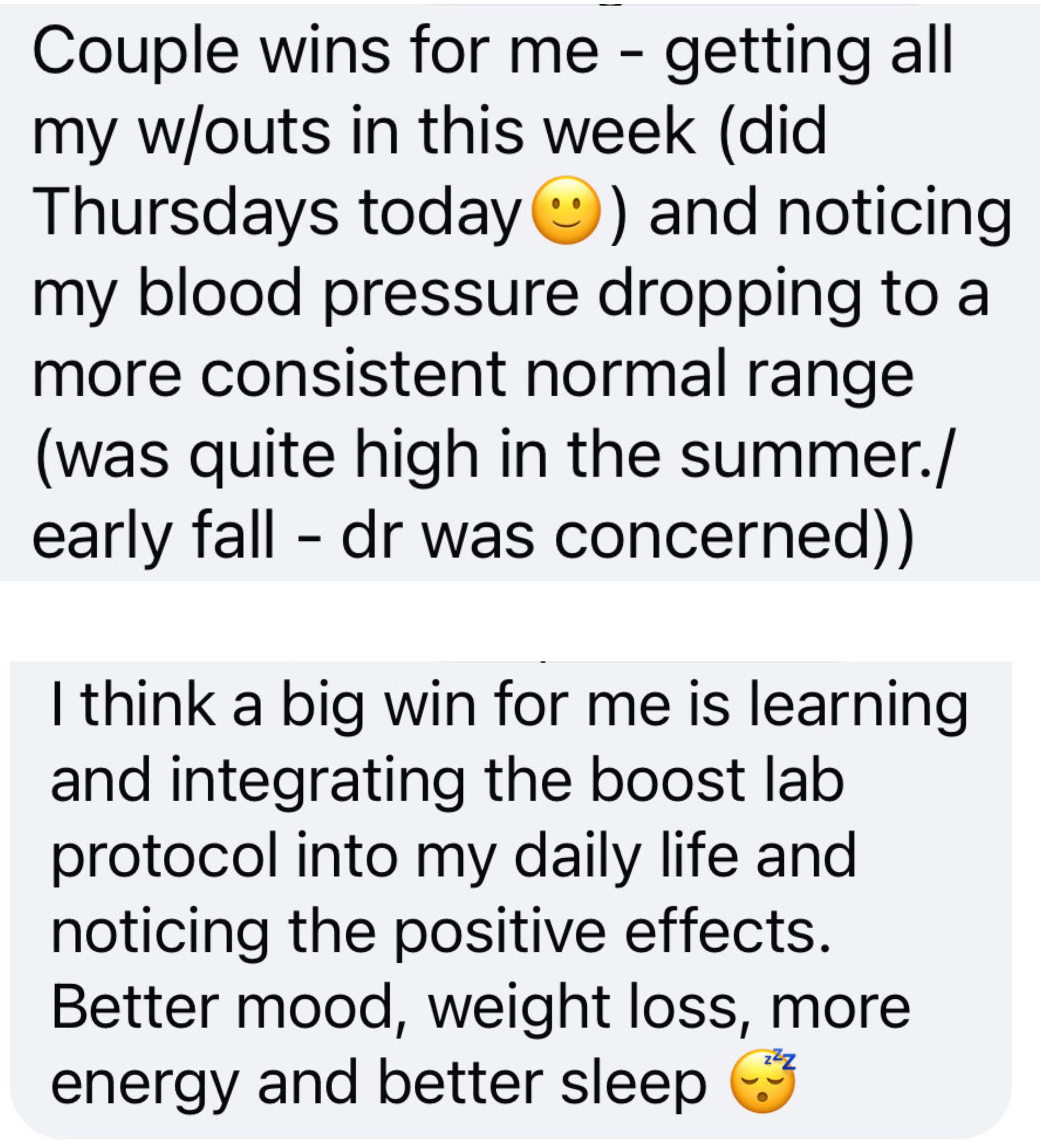 Client message from the GLP-1 Boost Lab community