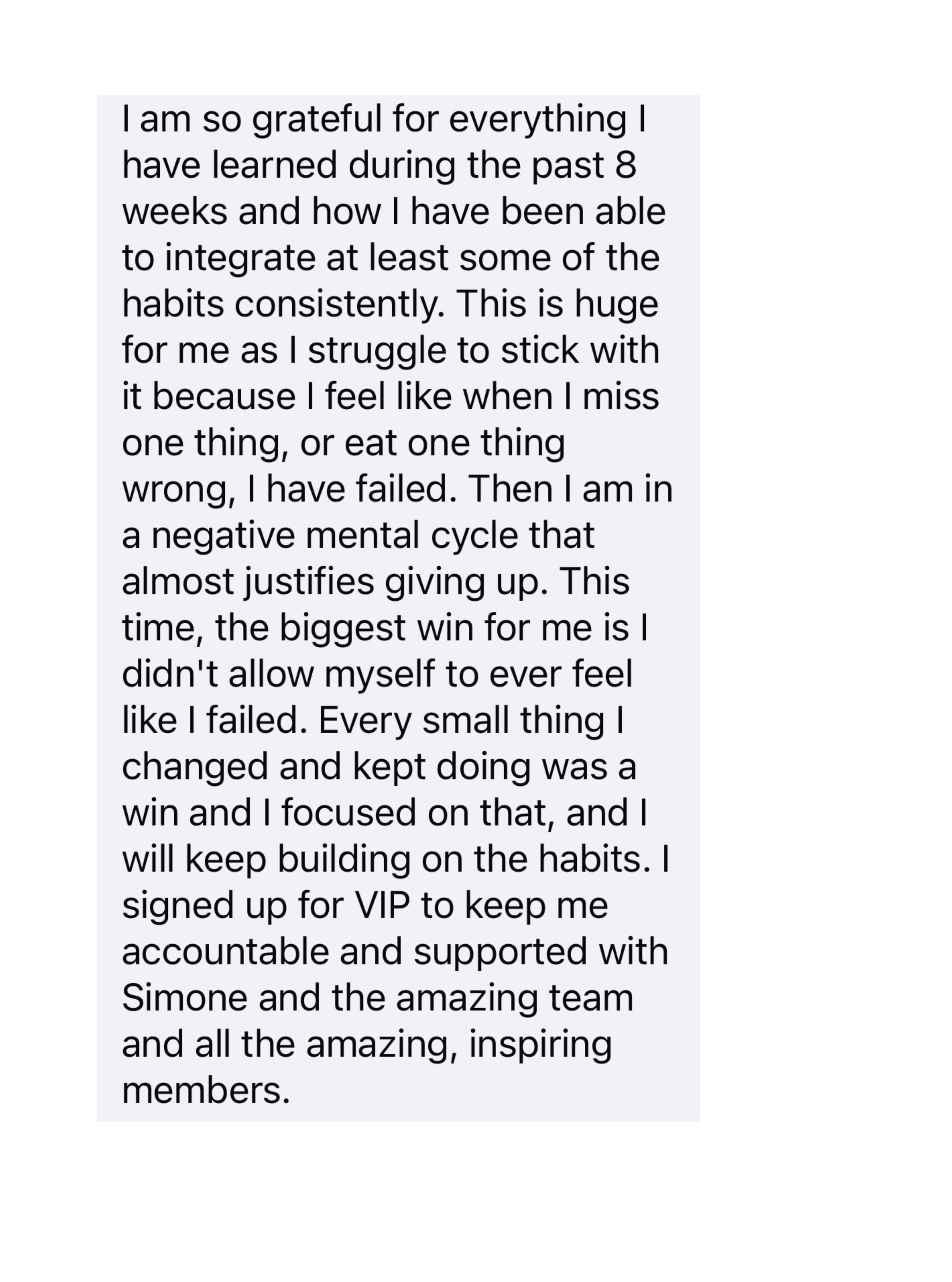 Client message from the GLP-1 Boost Lab community