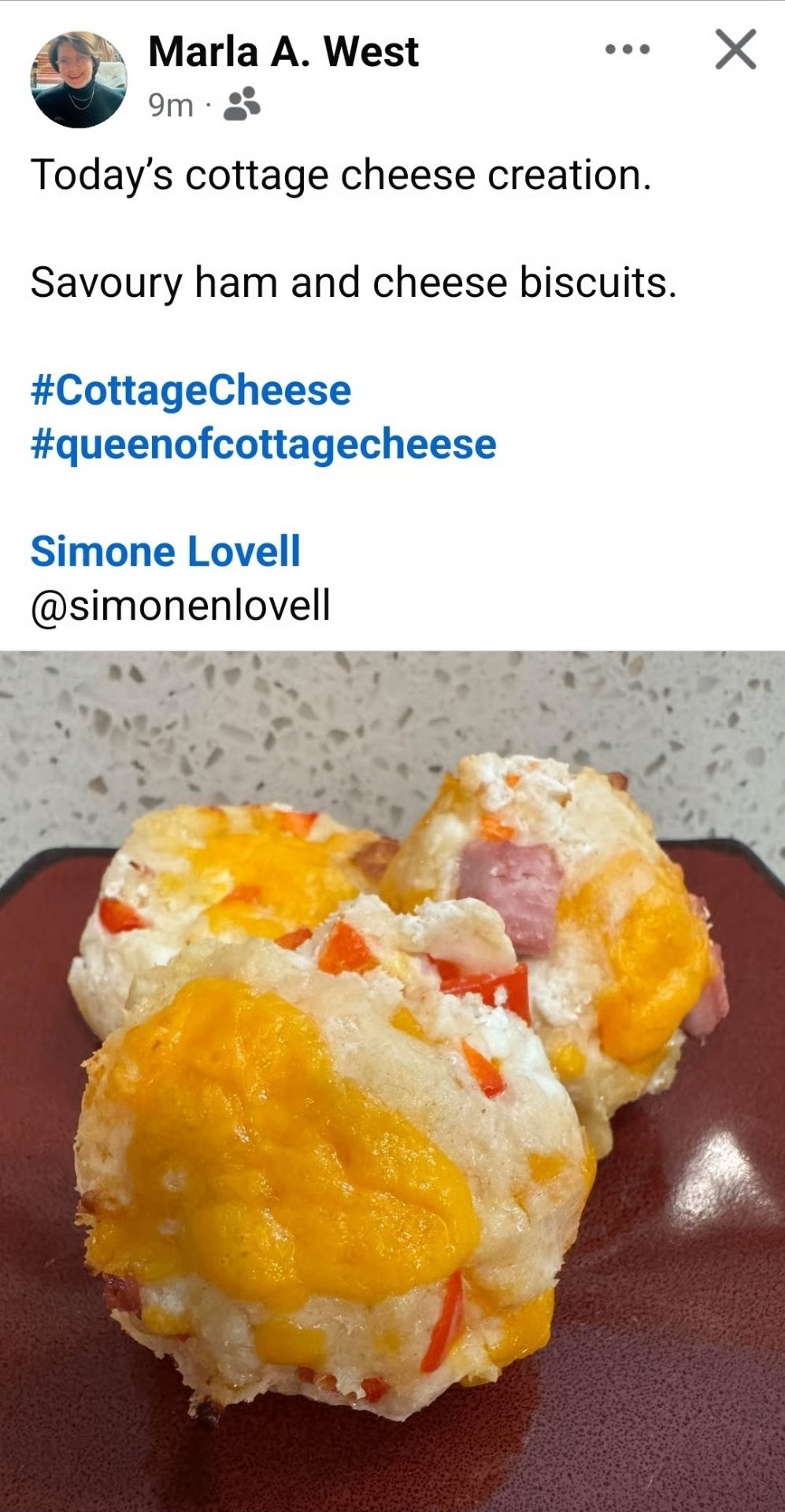 Ham and cheese biscuits shared by Marla A. West