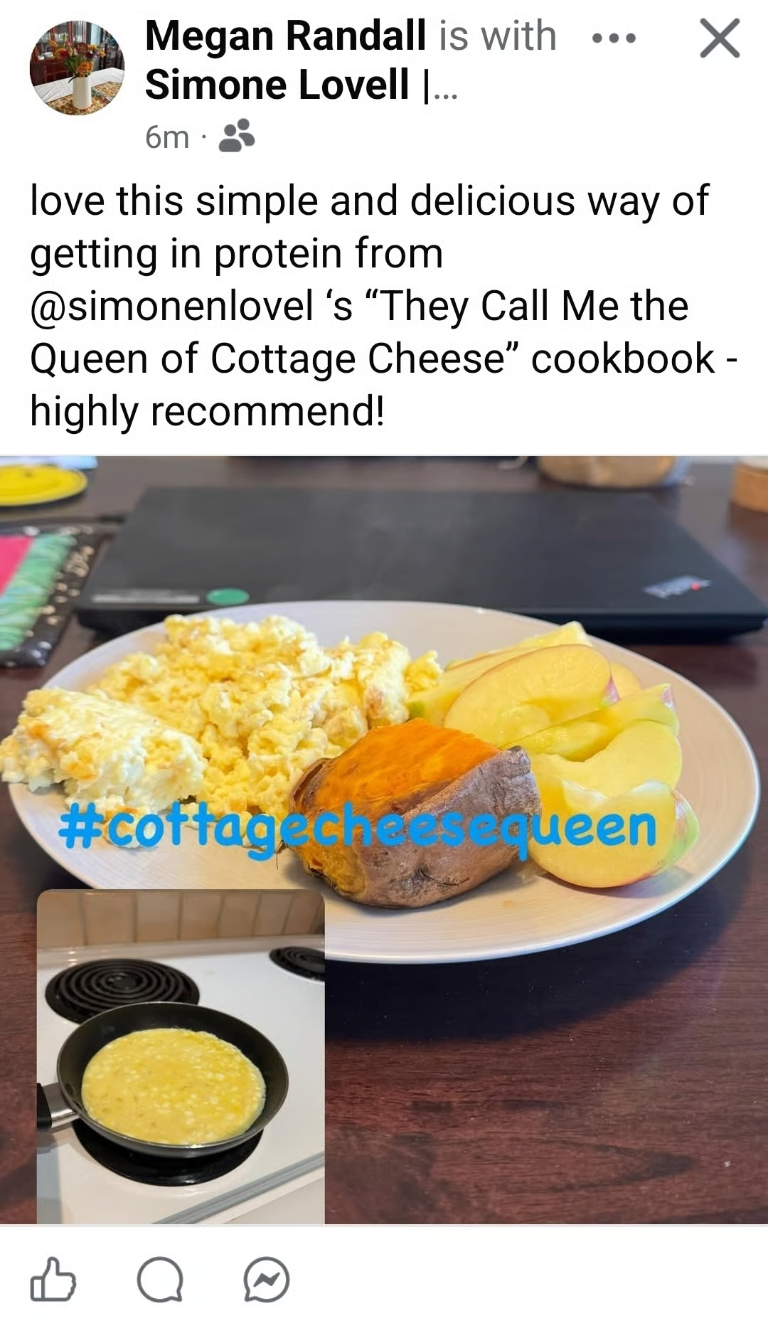 High-protein breakfast plate shared by Megan Randall