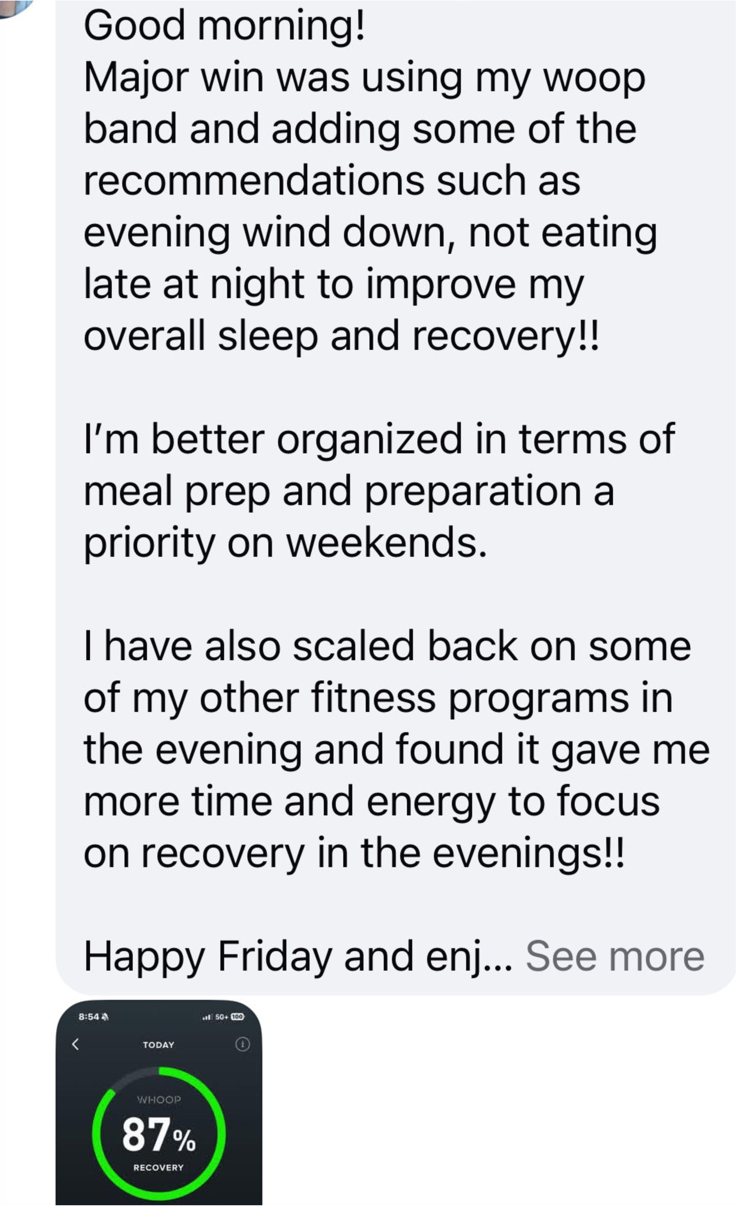 Client message from the GLP-1 Boost Lab community